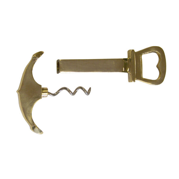 Bar Accessories Nautical 5″ Solid Polished Brass Anchor Corkscrew and Bottle Opener Combination