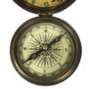 Nautical Instruments Nautical 3″ Antiqued Brass Compass and Clock with Hinged Lid- Antique Vintage Style