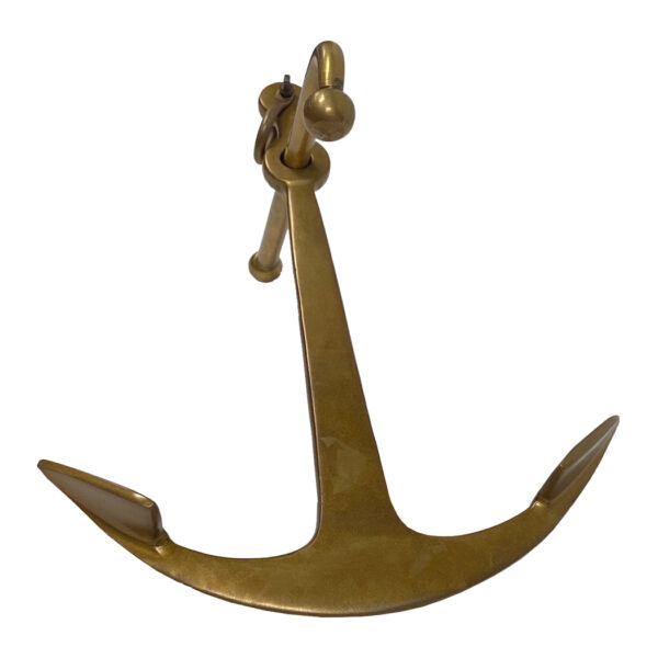 Nautical Decor & Souvenirs Nautical 9″ Antiqued Brass Anchor Tabletop Ornament or Paperweight- Antique Vintage Style