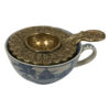 Tea Accessories Teaware 5-1/4″ Antiqued Brass Tea Strainer- Antique Vintage Style