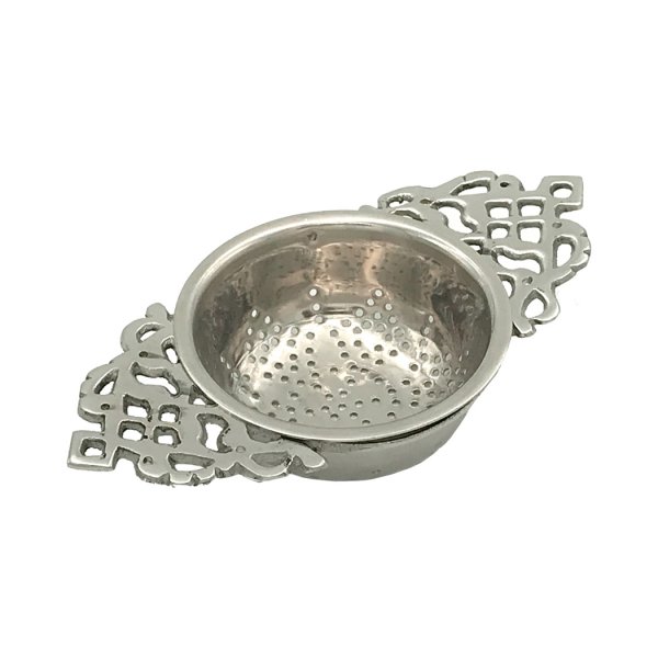 7" SilverPlated Tea Strainer Spoon and Stand with Glass Bowl