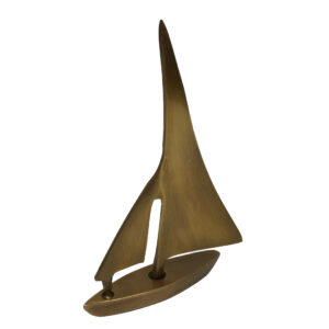 Nautical Decor & Souvenirs Nautical 5-1/4″ Antiqued Brass Sail Boat  ...