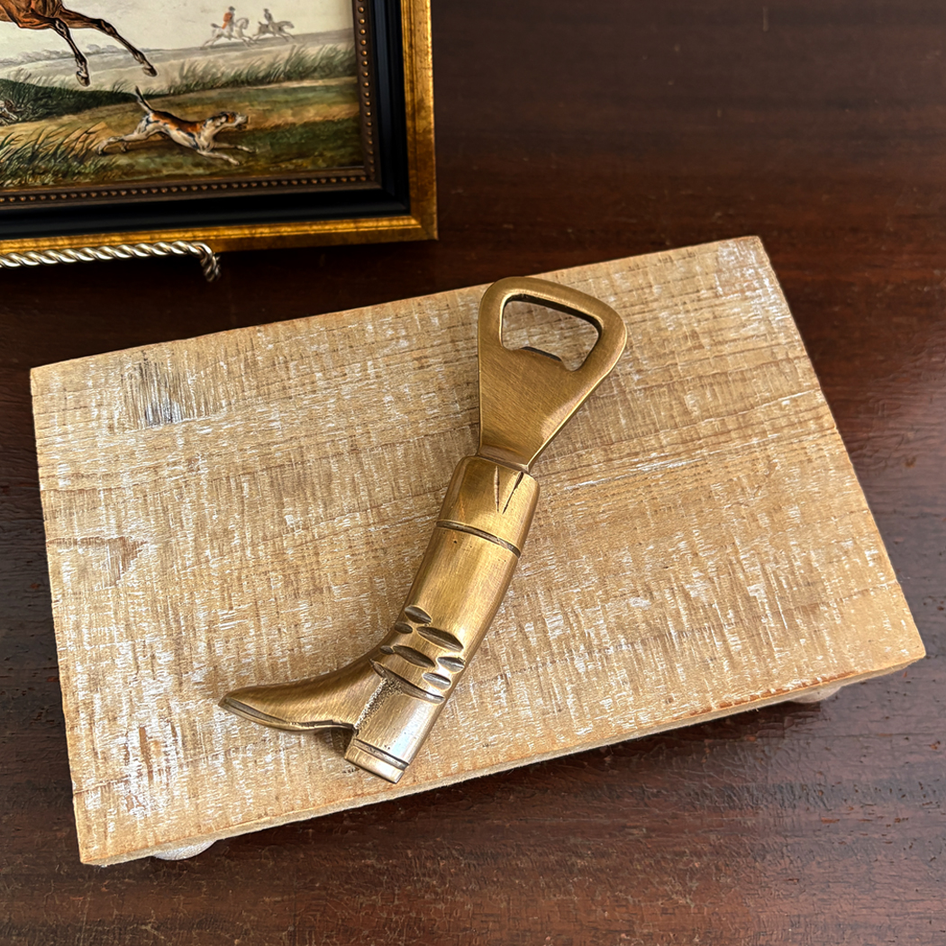 Lodge & Equestrian Decor Equestrian 5-1/4″ Antiqued Brass Equestrian Riding Boot Bottle Opener