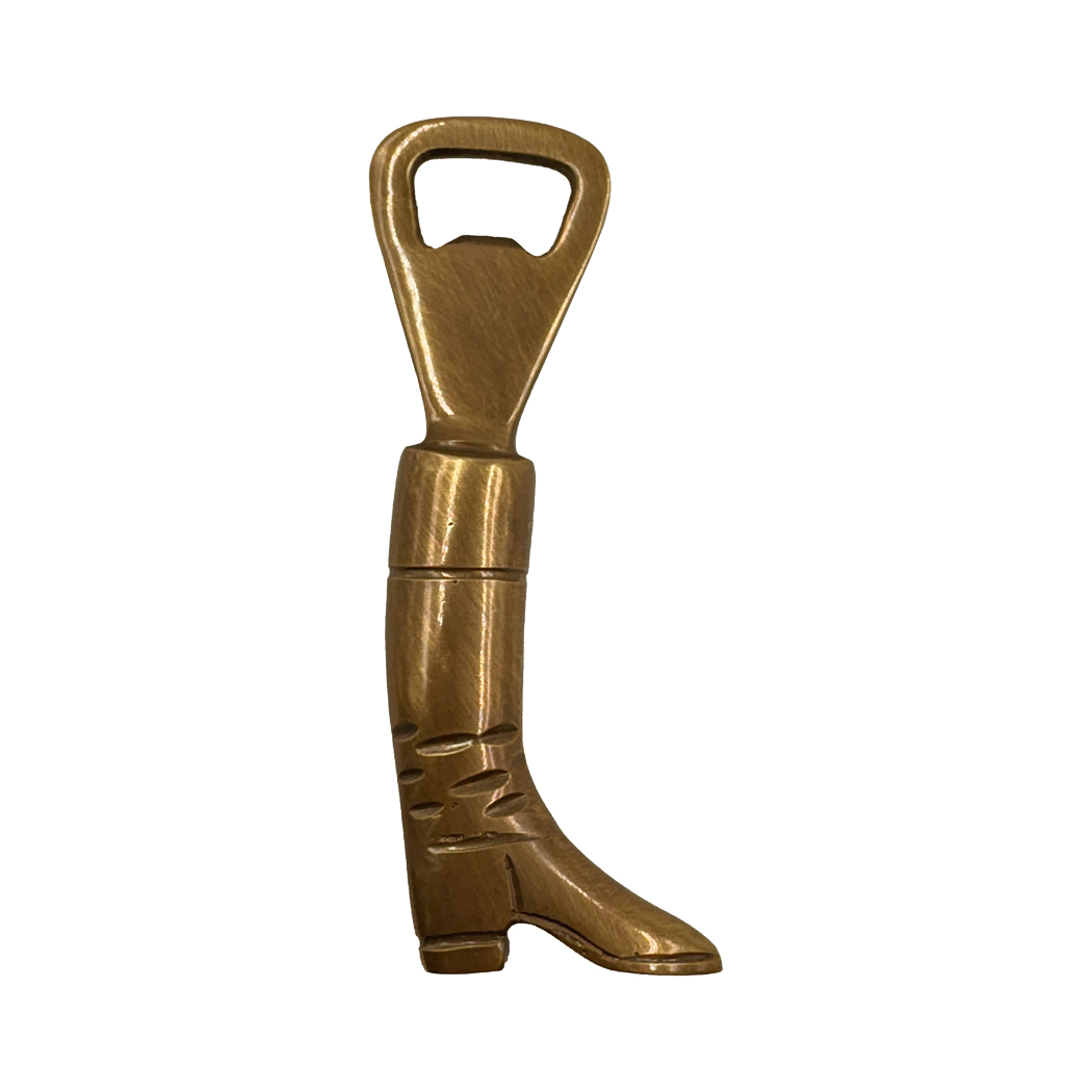 Lodge & Equestrian Decor Equestrian 5-1/4″ Antiqued Brass Equestrian Riding Boot Bottle Opener