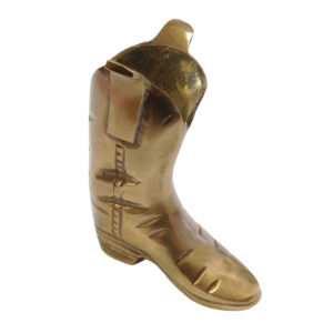 Lodge & Equestrian Decor Equestrian 4-1/4″ Antiqued Brass Equestrian Riding Boot Paperweight or Match/Toothpick Holder