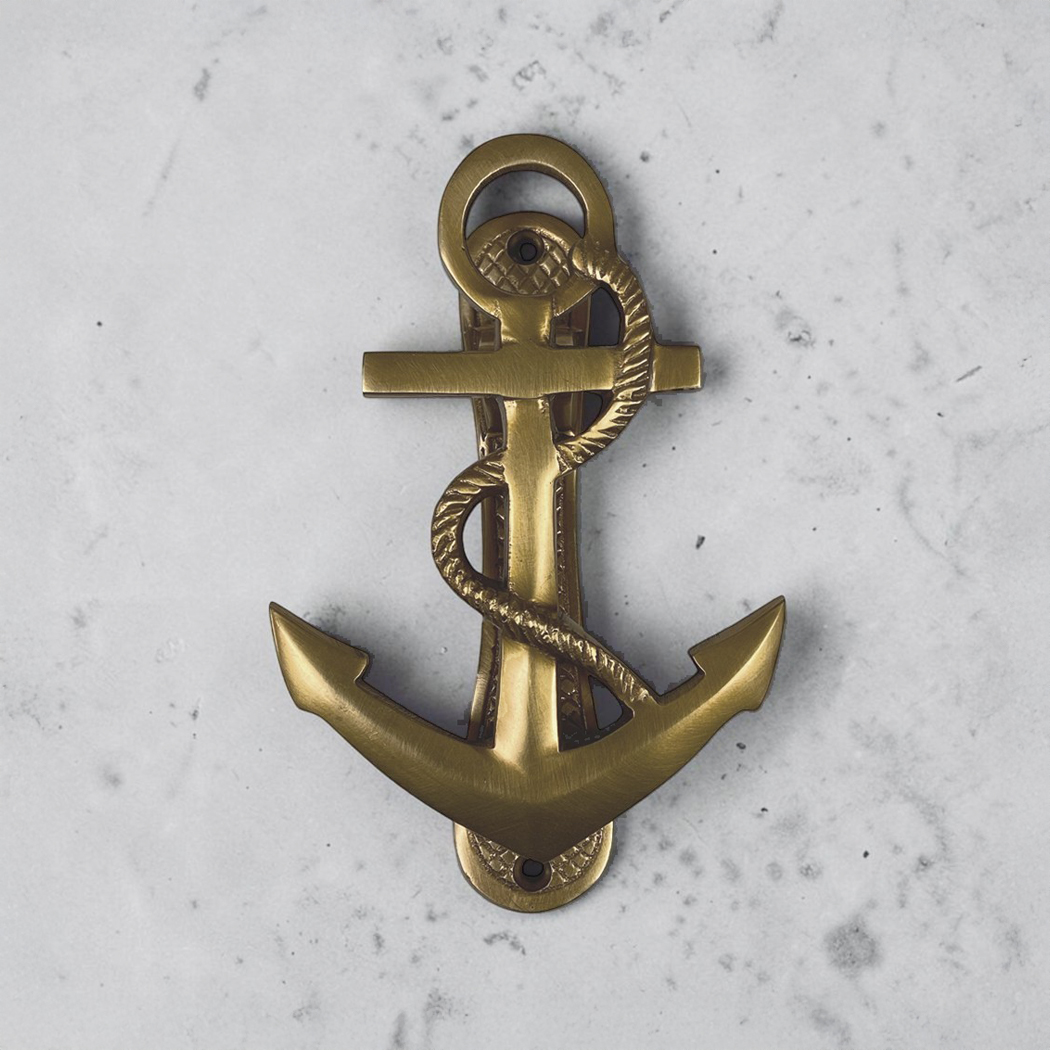 Nautical Decor & Souvenirs Nautical 6-1/2″ Antiqued Brass Anchor Doo ...