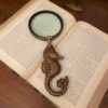Letter Openers/Magnifiers Nautical 9-1/2″ Antiqued Brass Seahorse Magnifying Glass – Antique Vintage Style