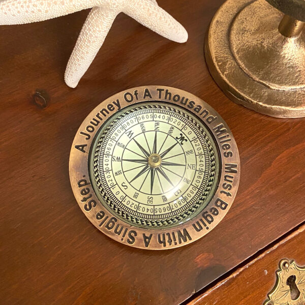 Paperweights Nautical 4″ Solid Antiqued Brass Nautical Paperweight Compass- Antique Vintage Style
