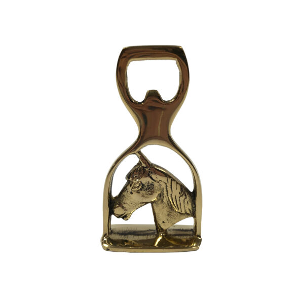 Lodge & Equestrian Decor Equestrian 4-1/2″ Solid Brass Horse Head and Stirrup Bottle Opener