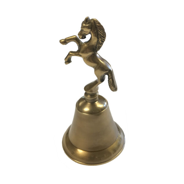 Decor Equestrian 5″ Antiqued Brass Horse Bell – Antique Vintage Style