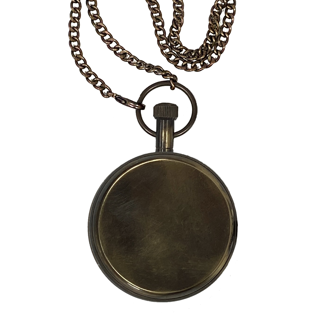 Antiqued Brass Pocket Watch with 3-1/4