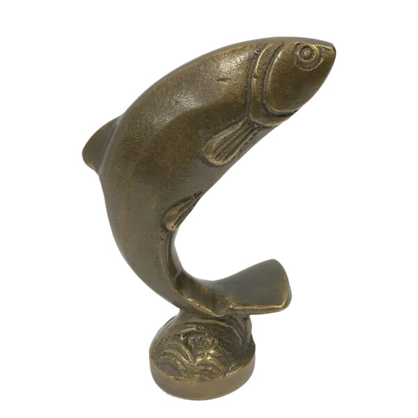 Nautical Decor & Souvenirs Animals 4-1/2″ Antiqued Brass Jumping Trout Paperweight – Antique Vintage Style