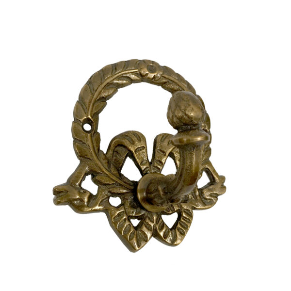 Decor Early American 3-3/4″ Antiqued Brass Wreath Wall Hook – Antique Vintage Style