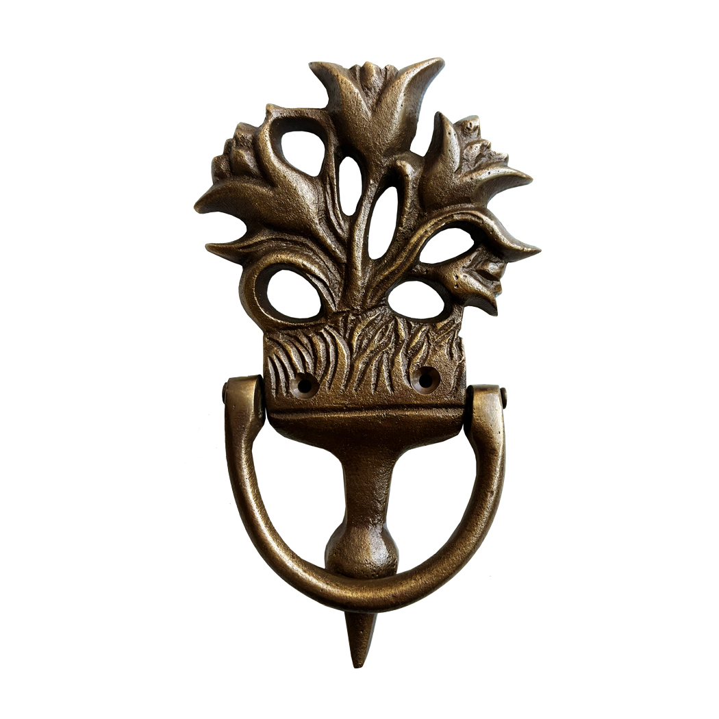 Decor Early American 6-1/2″ Antiqued Brass Flower Doo ...