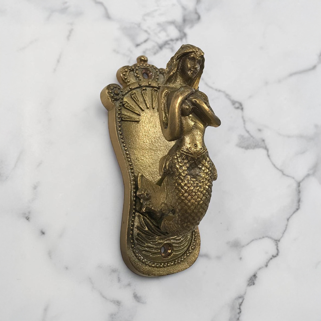 Nautical Decor & Souvenirs Nautical 5″ Antiqued Brass Mermaid Coat H ...