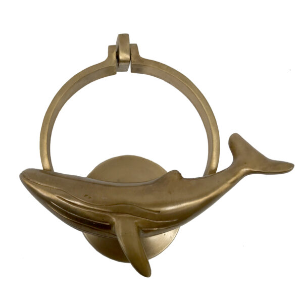 Home Decor Sea Creatures 6-1/4″ Antiqued Brass Whale Door Knocker- Antique Vintage Style