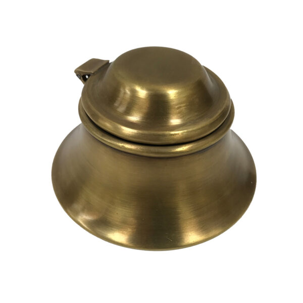 Inkwells Writing 3″ Antiqued Brass Inkwell with Removable Glass Bowl