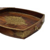 Trays Early American Solid Wood Serving Tray with Brass Inlaid Accents and Trim – 22-1/2″ x 15-1/2″
