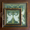 Trays & Barware Botanical/Zoological Two White Swans Decorative Tray with Brass Handles