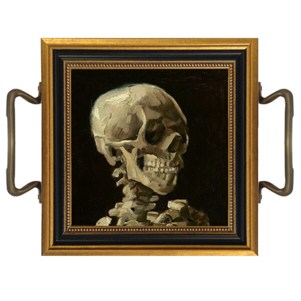 Trays Halloween 7-1/4″ Halloween Skull Tray with Handles