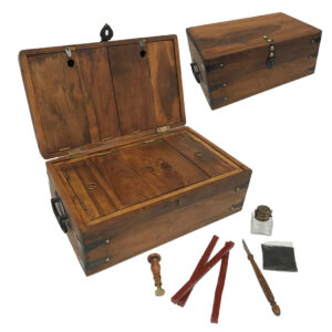 Writing Boxes & Travel Trunks Nautical 14-1/2″ Teak Wood Captain’ ...