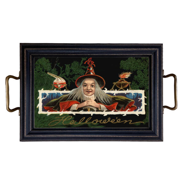 Trays Halloween Halloween Witch Tray with Brass Handles