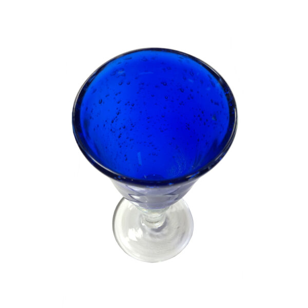 Glassware Early American 6-1/2″ Hand-Blown Cobalt Blue Thick Glass 5-oz. Baluster Wine Glasses- Set of 2