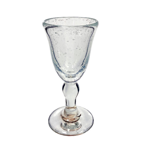 Glassware Early American 6-1/2″ Hand-Blown Clear Thick Glass 5-oz. Baluster Wine Glass- Antique Vintage Style