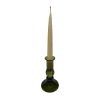 Candles/Lighting Early American 5-1/4″ Hand Blown Dark Green Thick Glass Candlestick- Antique Vintage Style