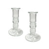 Candles/Lighting Early American 5-1/4″ Hand-Blown Clear Thick Glass Candlesticks- Set of 2