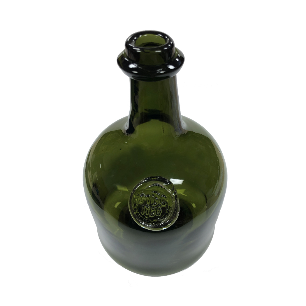 10 Hand Blown Dark Green Thick Glass Wine Bottle Antique Vintage Style Schooner Bay Company 6571