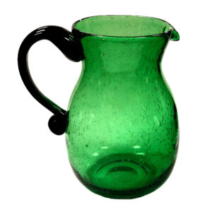 Glassware Early American 9-1/4″ Hand-Blown Green Thick Gl ...