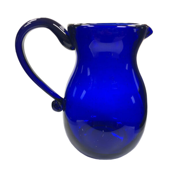 Decanters and Pitchers Early American 9-1/4″ Hand-Blown Cobalt Thick Glass 85-oz. Beverage Pitcher- Antique Vintage Style