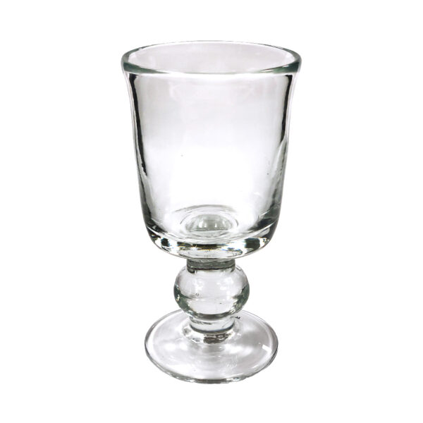 Glassware Early American 6″ Hand-Blown Clear Thick Glass 5-oz. Goblet- Antique Vintage Style