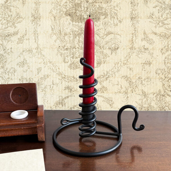 Candles/Lighting Early American 6″ Wrought Iron Spiral Courting Candle Holder- Antique Vintage Style