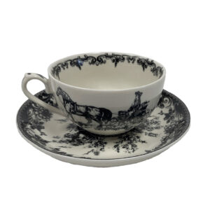 Teaware Teaware 5-3/4″ Virginia Transferware Porcelain Tea Cup and Saucer – Antique Reproduction