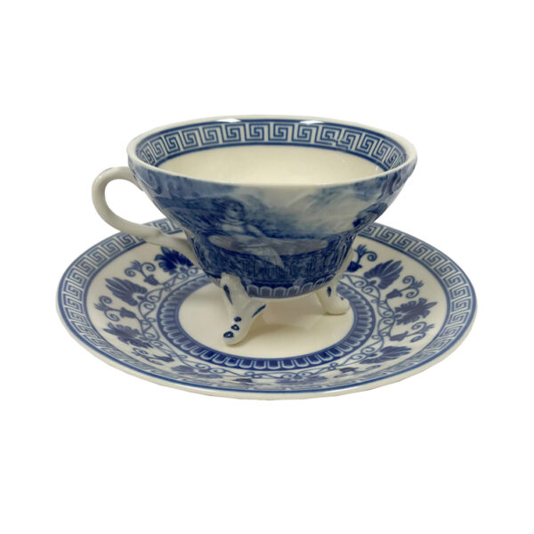 Tea Sets Teaware 6″ Liberty Blue/White Transferware Porcelain Tea Cup and Saucer – Antique Reproduction