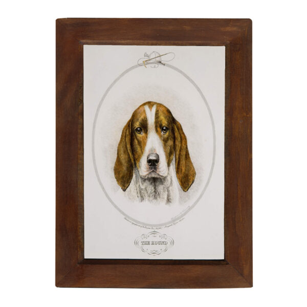 Prints Equestrian The Hound Vintage Print Reproduction in Solid Wood Mango Frame- 8-1/2″ x 12″ Framed Size