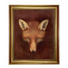 Equestrian Paintings Fox Head by Reinagle Framed Oil Painting Print on Canvas in Antiqued Gold Frame