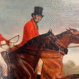 Equestrian/Fox Equestrian Taking the Fence Together Framed Oil P ...