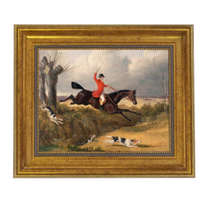 Equestrian/Fox Equestrian Clearing the Ditch Framed Oil Painting ...