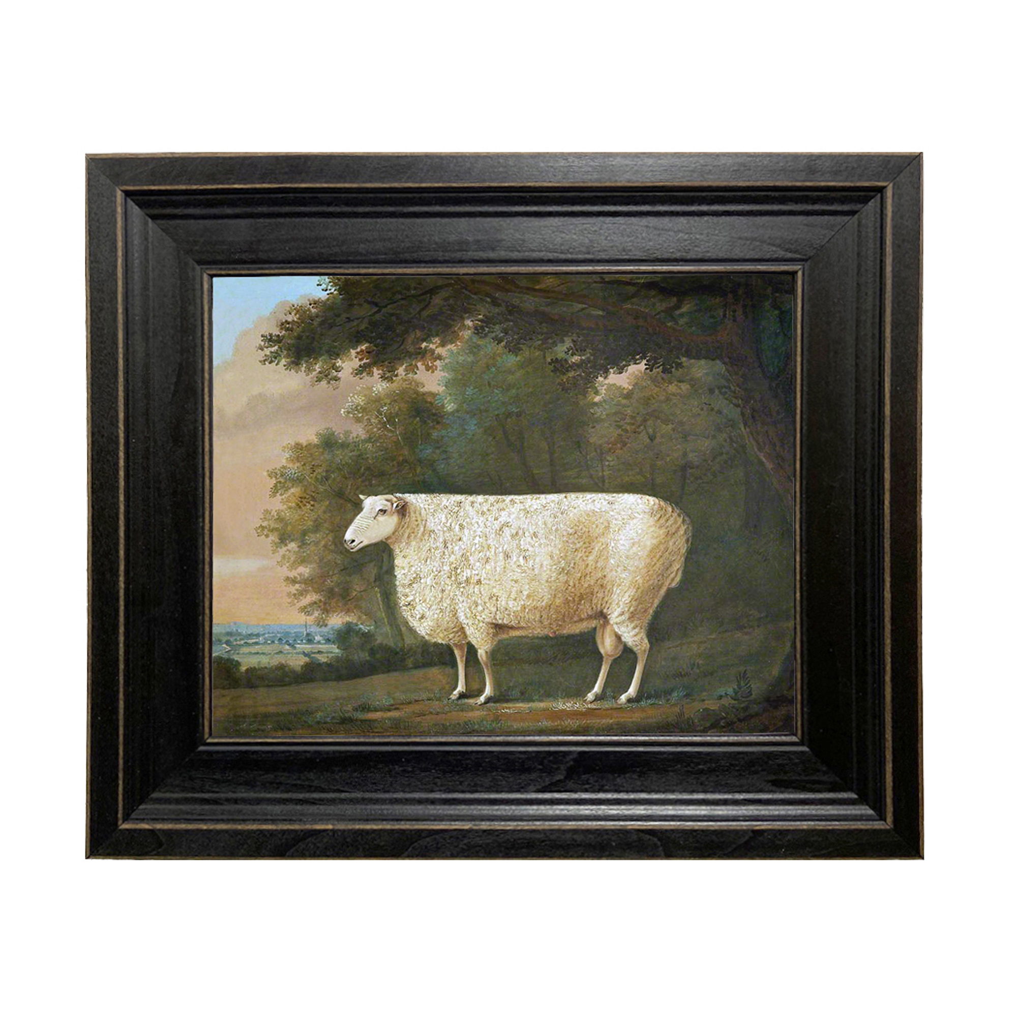 Farm/Pastoral Barnyard Sheep Under Tree Framed Oil Painting P ...
