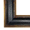 Equestrian/Fox Equestrian The Burton Hunt Framed Oil Painting Print on Canvas in Leather-Look Black and Antiqued Gold Frame. A 16×20″ framed to 21-1/2″ x 25-1/2″.