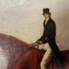 Equestrian/Fox Equestrian A Gentleman on a Galloping Chestnut Horse by Charles Towne Framed Oil Painting Print on Canvas