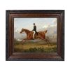 Equestrian/Fox Equestrian A Gentleman on a Galloping Chestnut Horse by Charles Towne Framed Oil Painting Print on Canvas