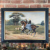 Equestrian Paintings Equestrian Sunday Ride Framed Equestrian Oil Painting Print on Canvas in Antiqued Black and Gold Frame. An 18 x 28″ framed to 24 x 30″.