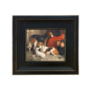 Sporting and Lodge Paintings A Couple of Foxhounds with a Terrier, the Property of Lord Henry Bentinck by William Barraud Framed Oil Painting Print on Canvas in Distressed Black Wood Frame