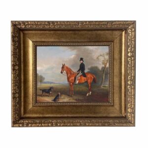 Equestrian/Fox Dogs Sir Montague Welby on a Chestnut Hunte ...