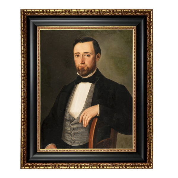 Painting Prints on Canvas Early American Early Victorian Gentleman Framed Oil Painting Print on Canvas