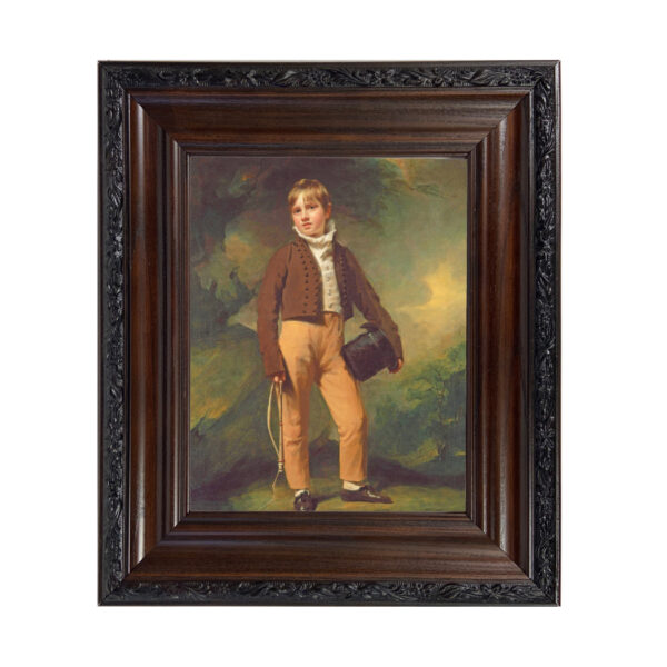 Painting Prints on Canvas Lodge Quentin McAdam by Henry Raeburn Oil Painting Print Reproduction on Canvas in Brown and Black Solid Oak Frame
